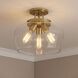 Octave 3 Light 13 inch Warm Brass Semi-Flush Ceiling Light, Essentials