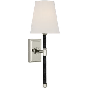Chapman & Myers Basden LED 5.5 inch Polished Nickel and Black Rattan Tail Sconce Wall Light
