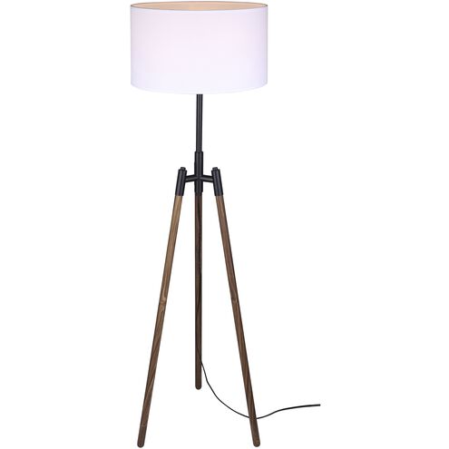 Sull 57 inch 150.00 watt Black and Wood Floor Lamp Portable Light