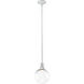 Zigrina 1 Light 7.88 inch Matte White with Polished Nickel Pendant Ceiling Light