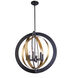 Capri 6 Light 25.5 inch Dark Bronze and Satin Brass Up Chandelier Ceiling Light