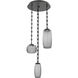 Vessel LED 19 inch Matte Black Multi-Pendant Ceiling Light in 3000K LED, Smoke, Rectangular Chain