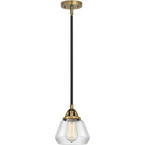 Nouveau 2 Fulton LED 6.75 inch Black Antique Brass Mini Pendant Ceiling Light in Clear
