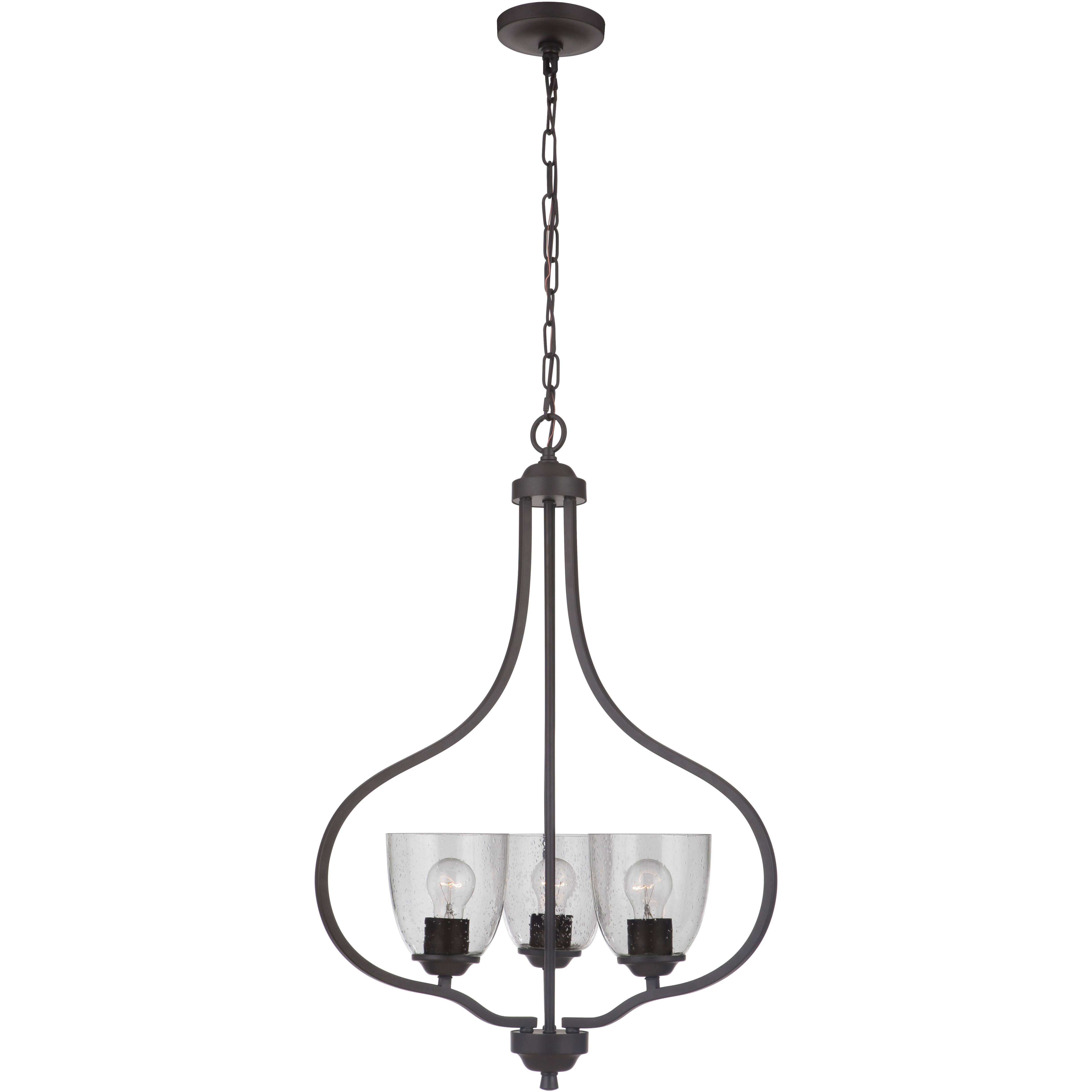 Neighborhood Serene 3 Light 22.5 inch Espresso Foyer Light Ceiling Light in Clear Seeded, Neighborhood Collection