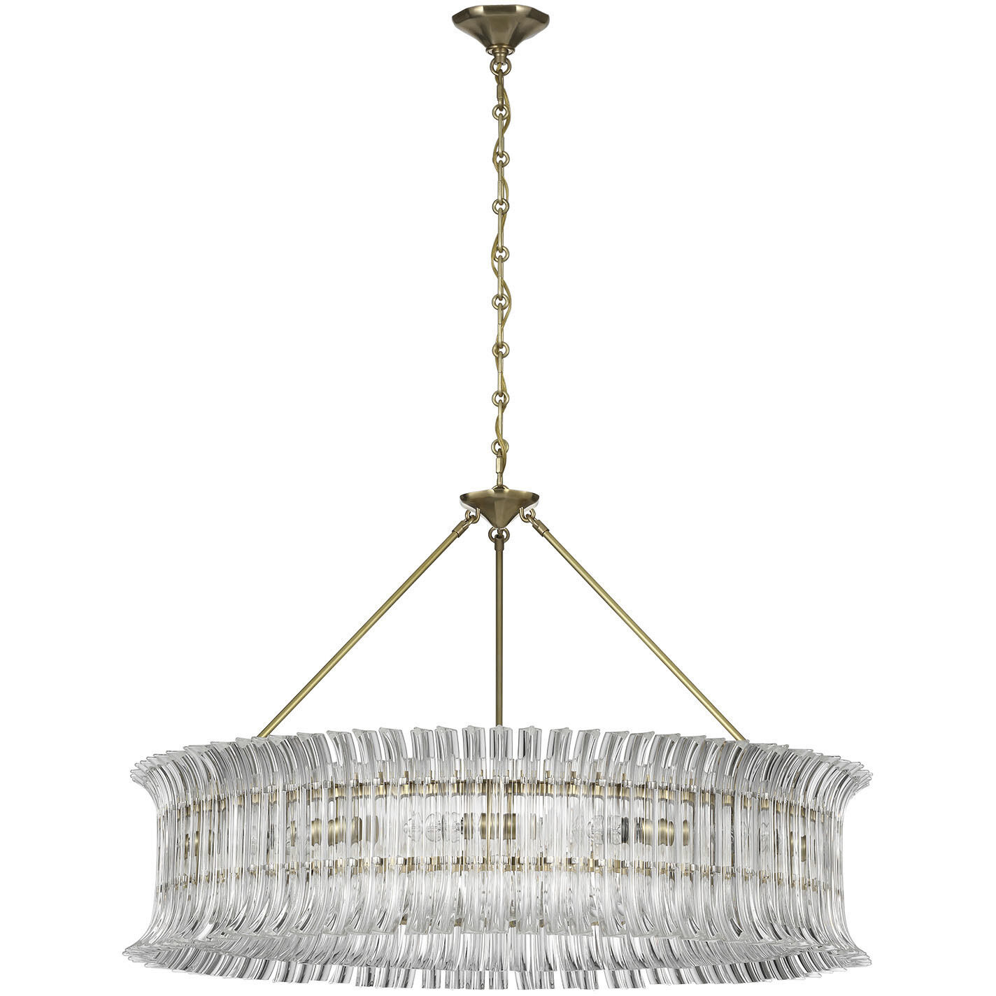 AERIN Rhine LED 36 inch Hand-Rubbed Antique Brass Ring Chandelier Ceiling Light