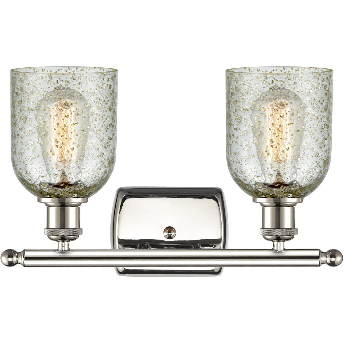 Ballston Caledonia 2 Light 16 inch Polished Nickel Bath Vanity Light Wall Light in Mica Glass, Ballston