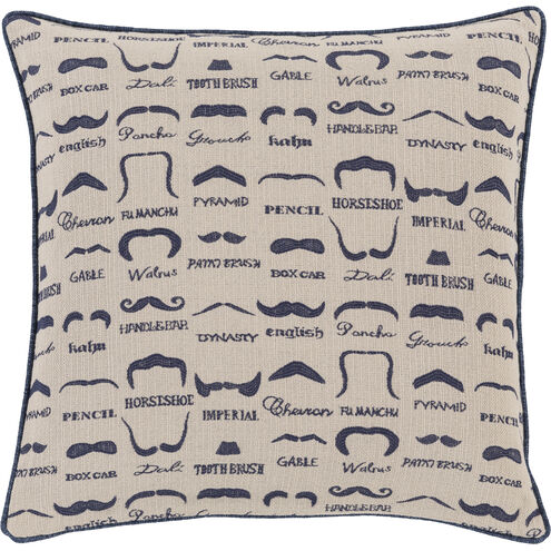 Wax that Stache 18 inch Khaki, Dark Blue Pillow Kit