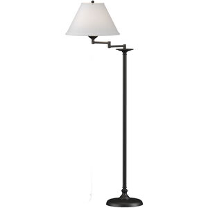 Simple Lines 56 inch 150.00 watt Black Swing Arm Floor Lamp Portable Light in Natural Anna