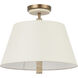 Rockford 3 Light 16 inch Brontourage and Travertine Semi Flush Mount Ceiling Light