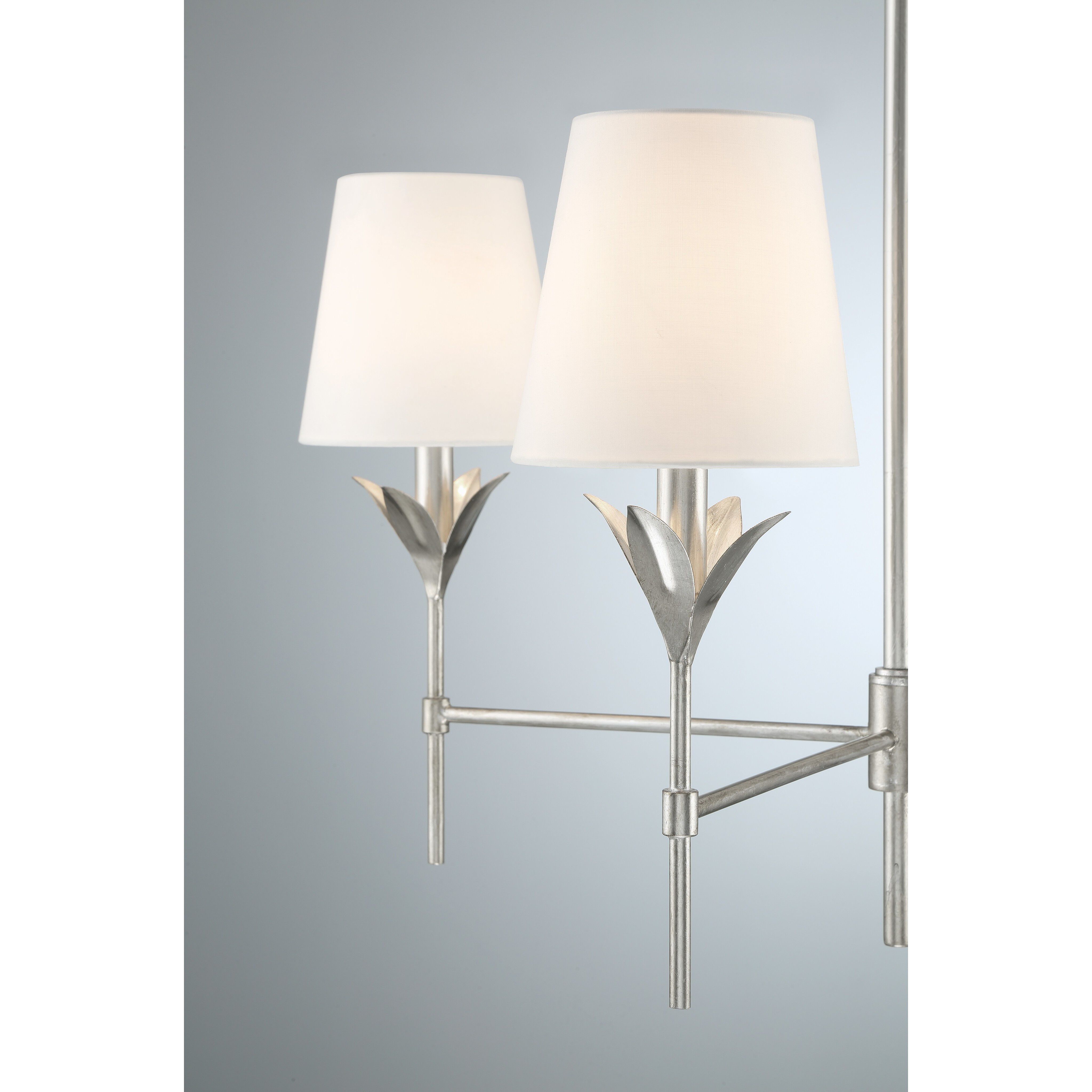 Broche 4 Light 28 inch Antique Silver Chandelier Ceiling Light