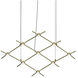 Constellation LED 66.75 inch Satin Brass Chandelier Ceiling Light in 3000K, Clear