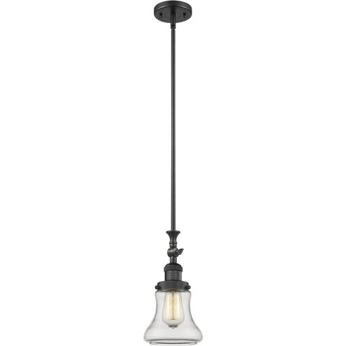 Franklin Restoration Bellmont 1 Light 6.5 inch Matte Black Mini Pendant Ceiling Light in Incandescent, Clear, Franklin Restoration