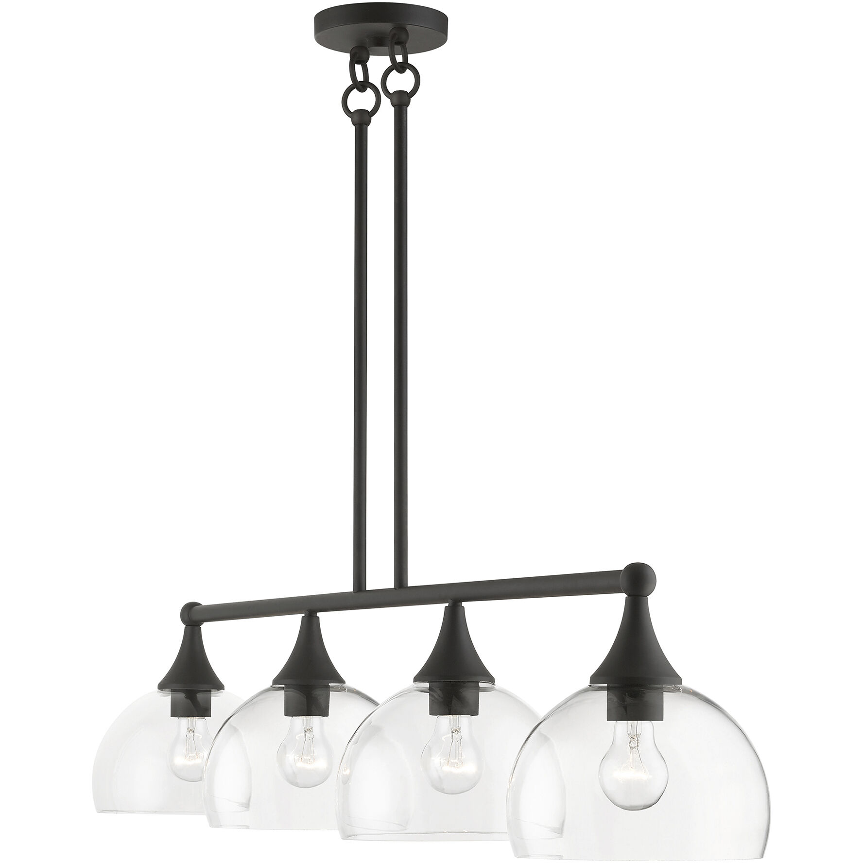 Glendon 4 Light 8.25 inch Bronze Large Linear Chandelier Ceiling Light