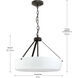 Lieon 3 Light 21 inch Antique Bronze Convertible Pendant Ceiling Light