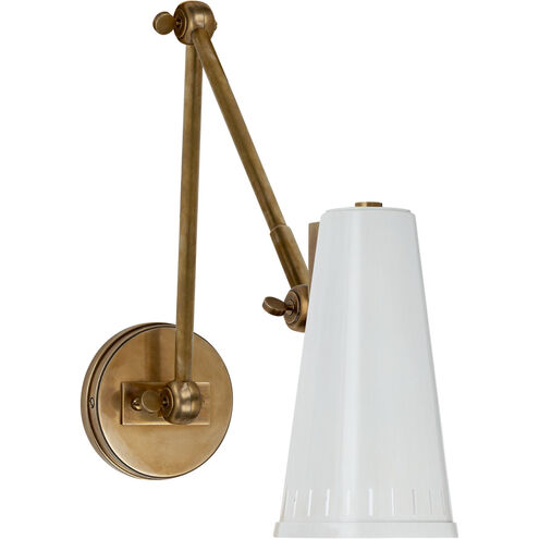 Thomas O'Brien Antonio 1 Light 4.5 inch Hand-Rubbed Antique Brass Adjustable One Arm Wall Lamp Wall Light in Antique White