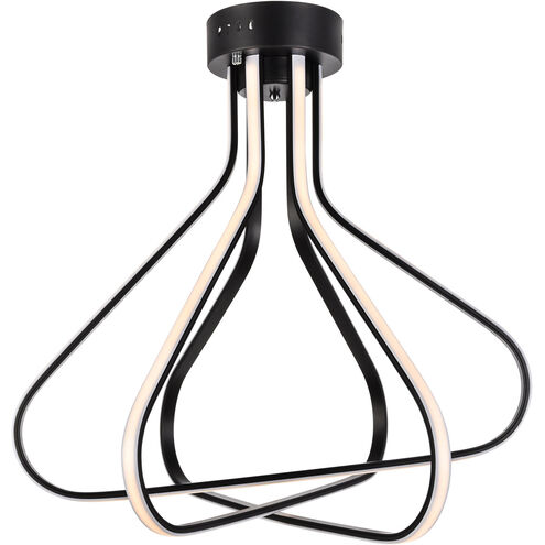 Dahlia LED 26.6 inch Black Flush Mount Ceiling Light