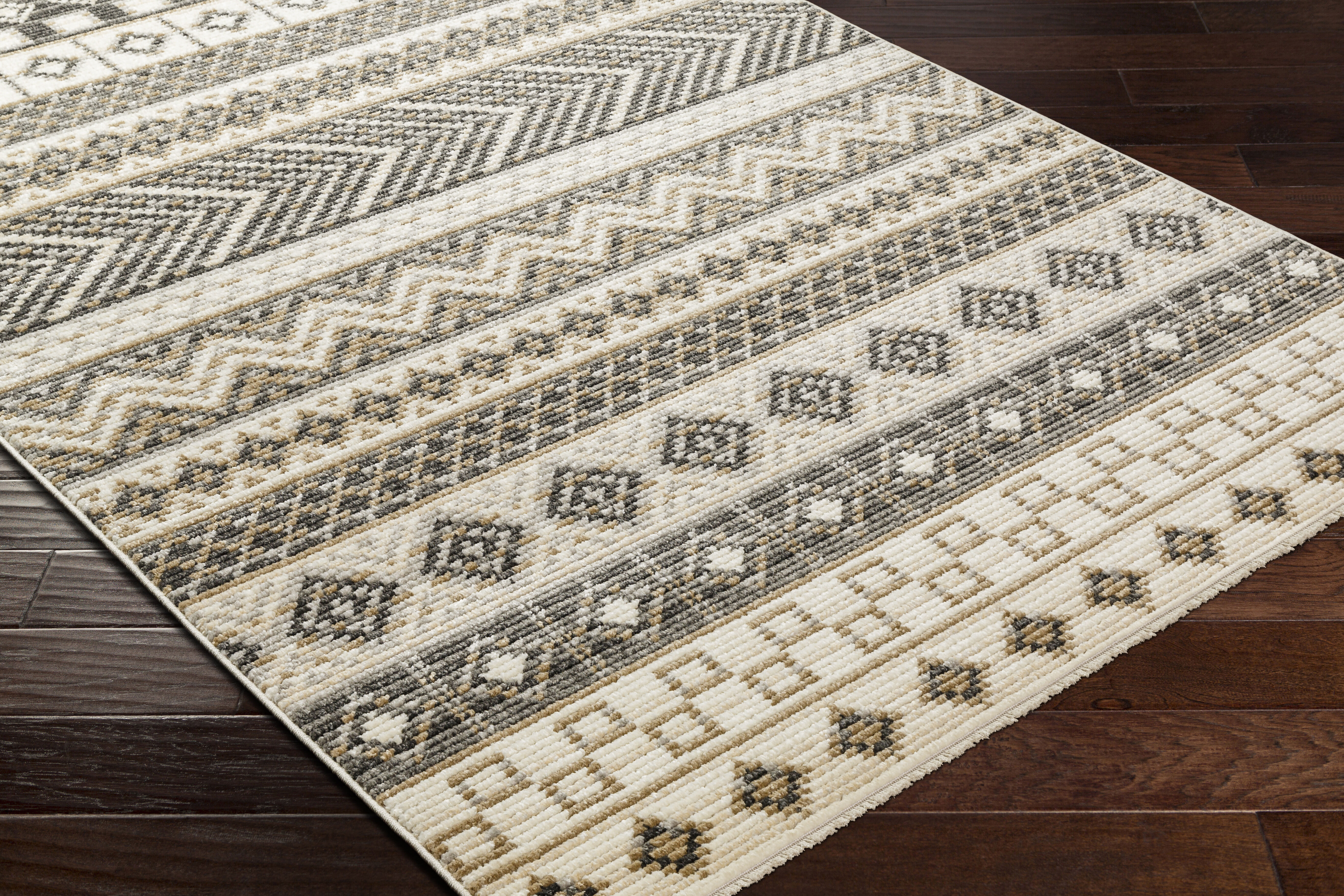 Calico 91 X 31 inch Light Grey Rug, Runner
