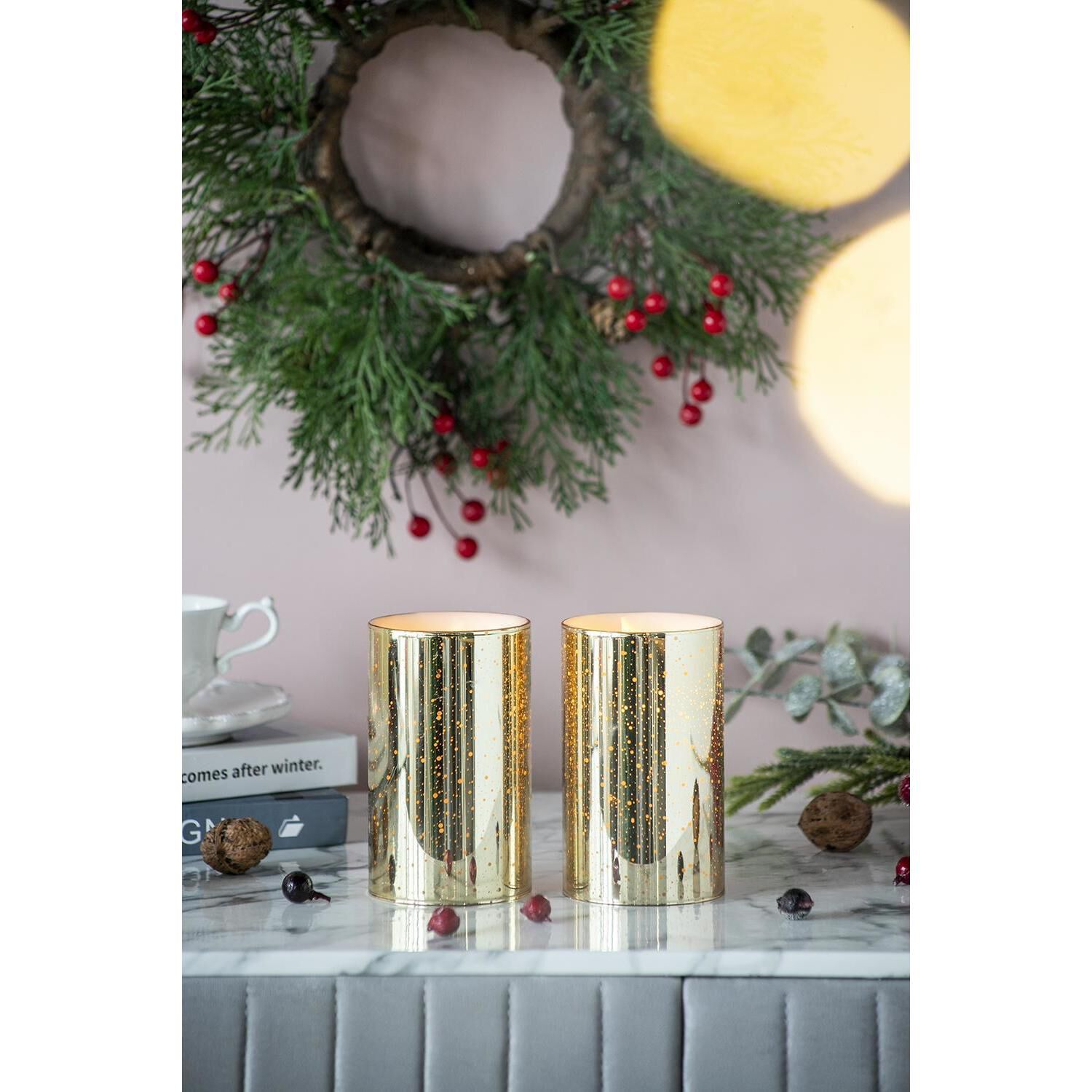 Speckled 5 X 3 inch LED Candle