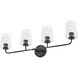 Kline 4 Light 33 inch Black Bath Wall Light in Clear