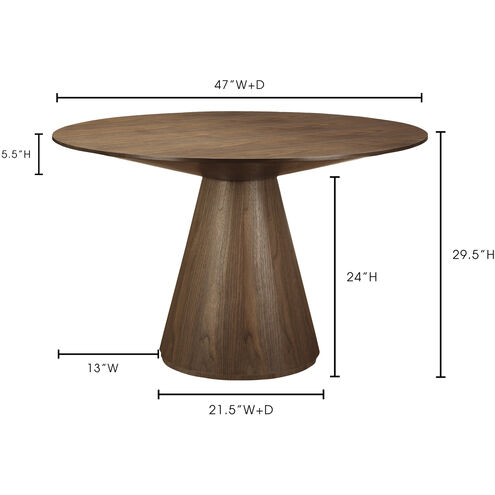 Otago 47 X 47 inch Brown Dining Table, Round