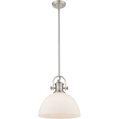 Hines 1 Light 14 inch Pewter Pendant Ceiling Light in Opal Glass, Large