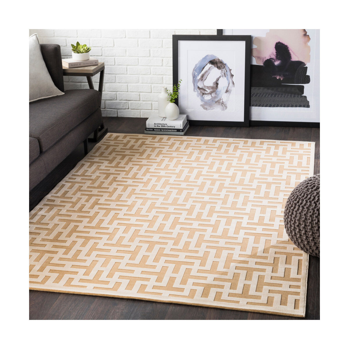 Aesop 144 X 108 inch Beige/Khaki Rugs, Rectangle