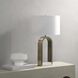 Joline 26.5 inch 100 watt Antique Brushed Brass and White Table Lamp Portable Light
