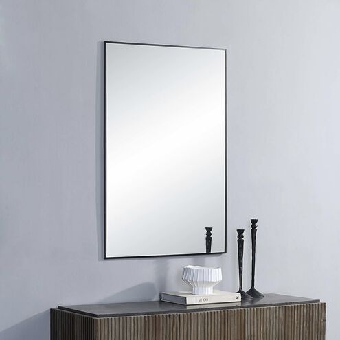 Amara 45 X 30 inch Clear and Matte Black Wall Mirror