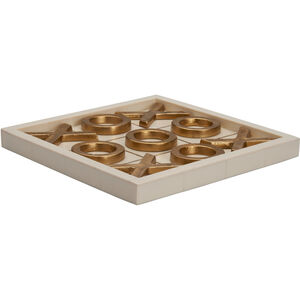 Tic Tac Toe White/Cream and Gold Game Box