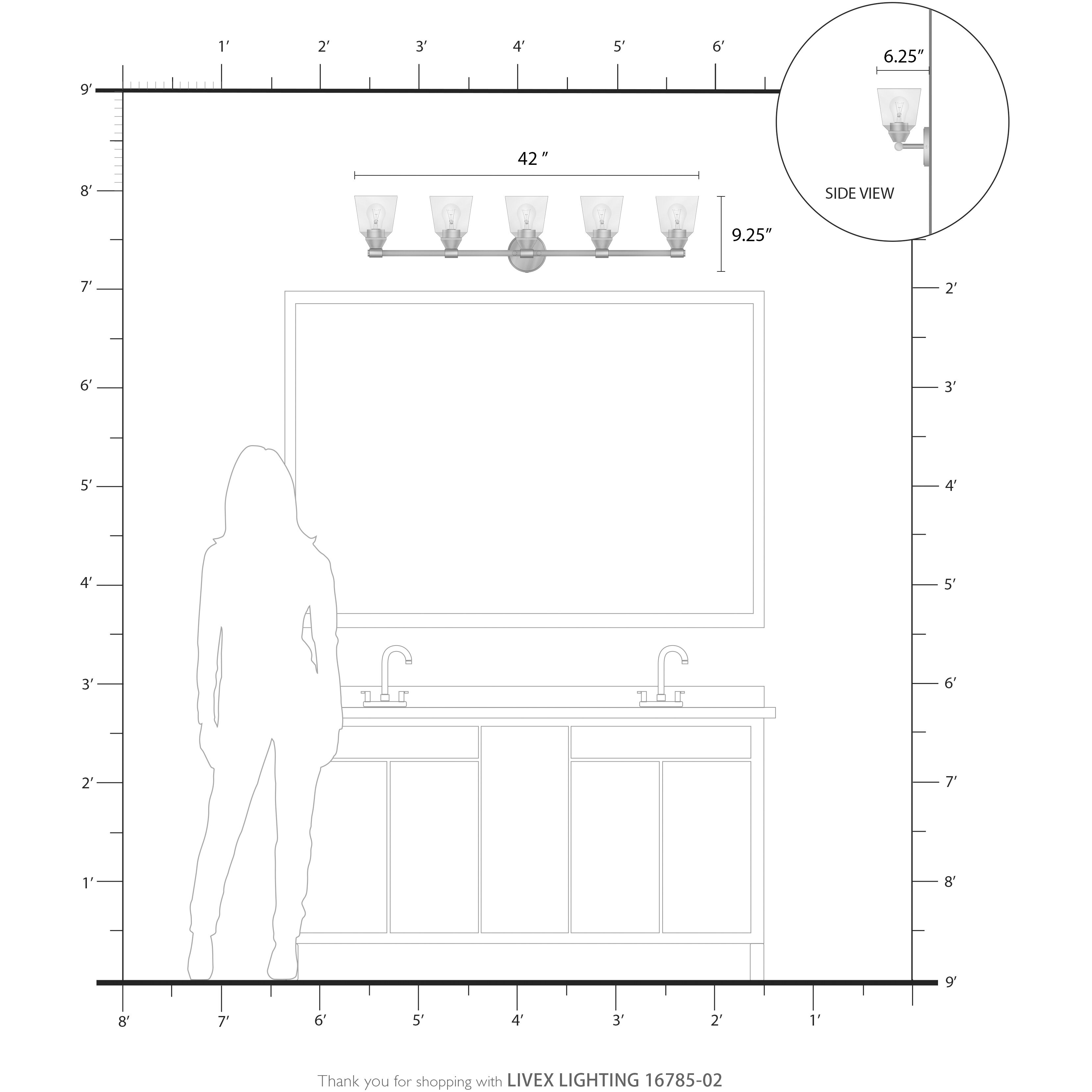Catania 5 Light 42 inch Polished Brass Vanity Wall Sconce Wall Light, Large