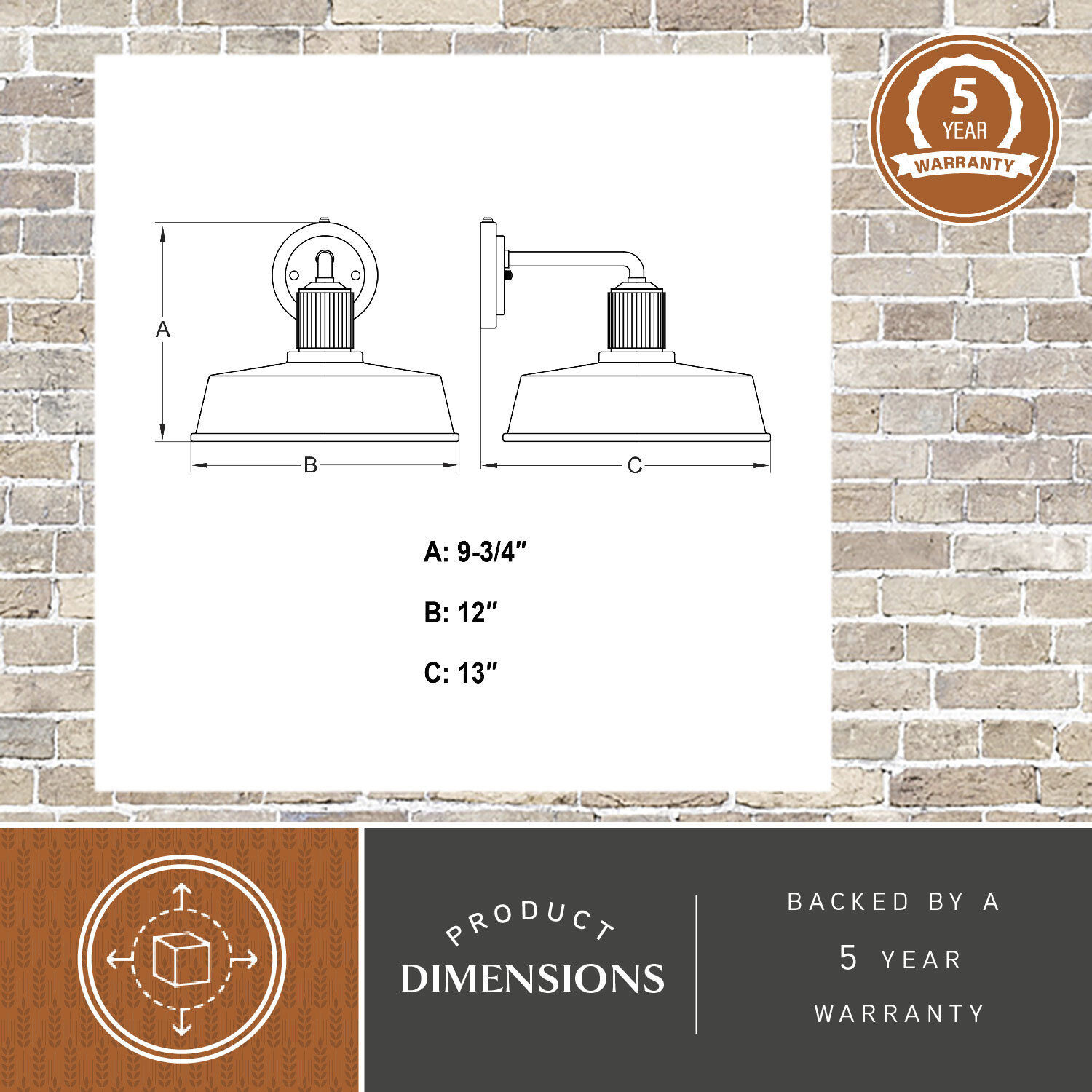 Hammond LED 9.75 inch Matte Black and White Outdoor Wall