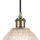 Ballston Arietta LED 8 inch Antique Brass Mini Pendant Ceiling Light in Black Textured, Ballston