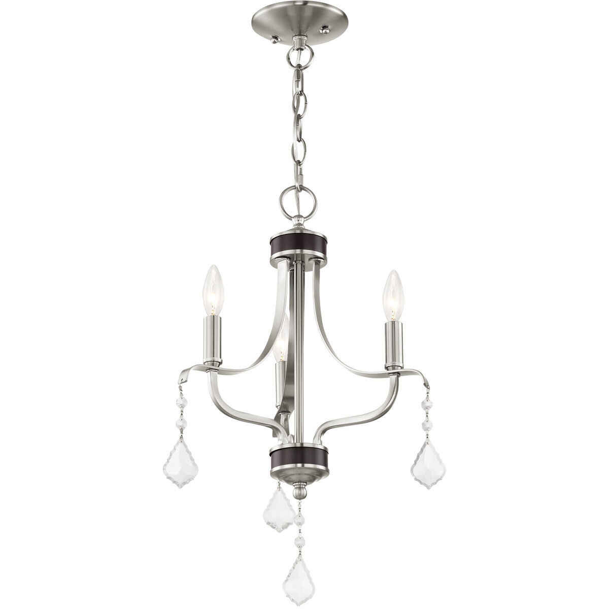 Laurel 3 Light 13 inch Brushed Nickel Mini Chandelier Ceiling Light