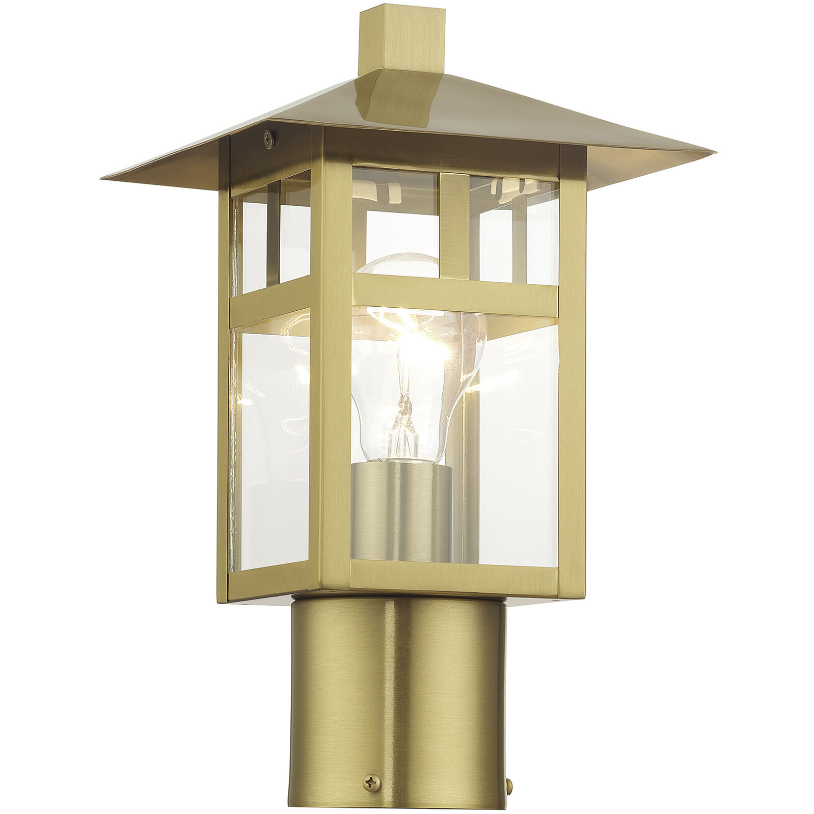 Crestlake 1 Light 11.75 inch Satin Gold Outdoor Post Top Lantern