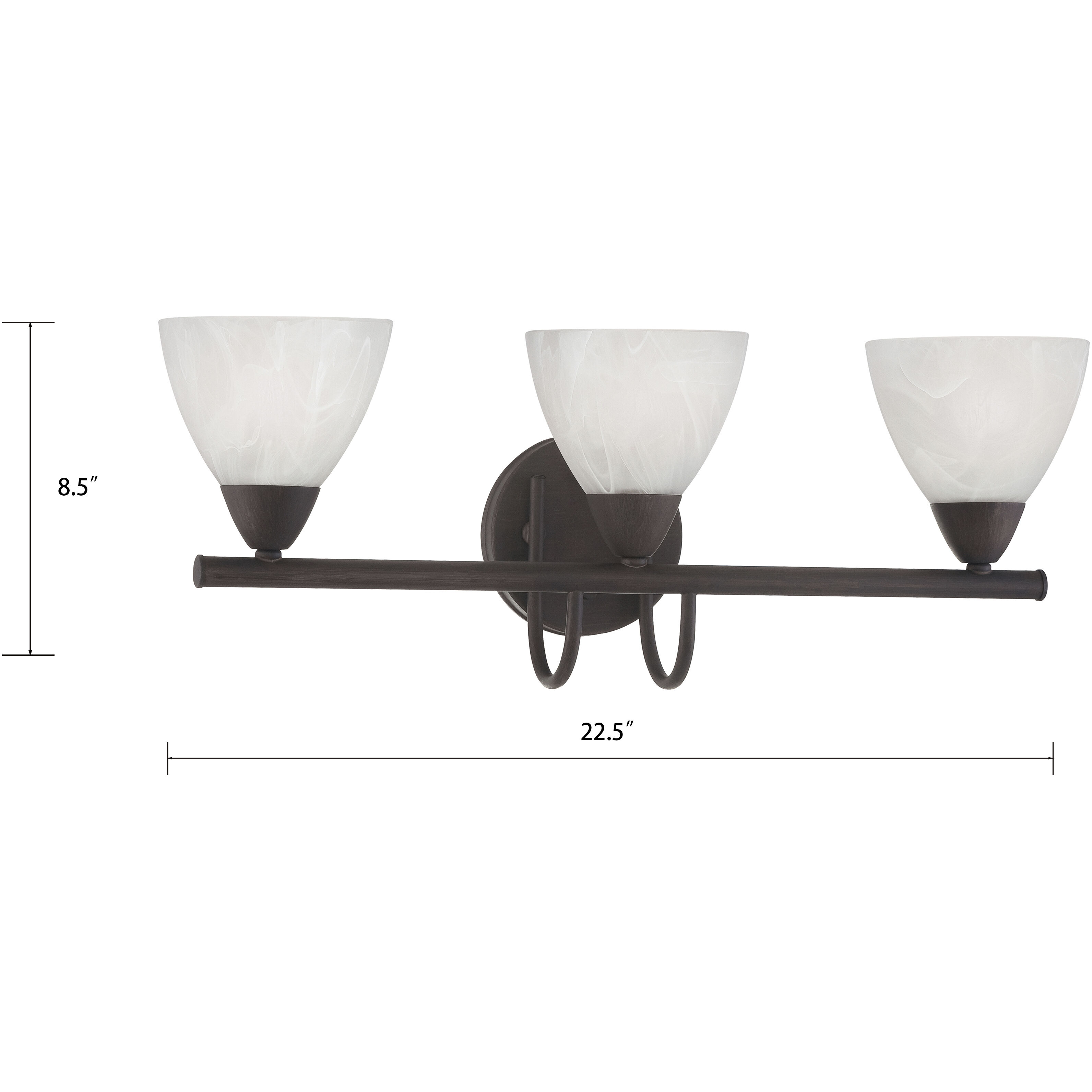 Tia 3 Light 22.5 inch Painted Bronze Vanity Light Wall Light