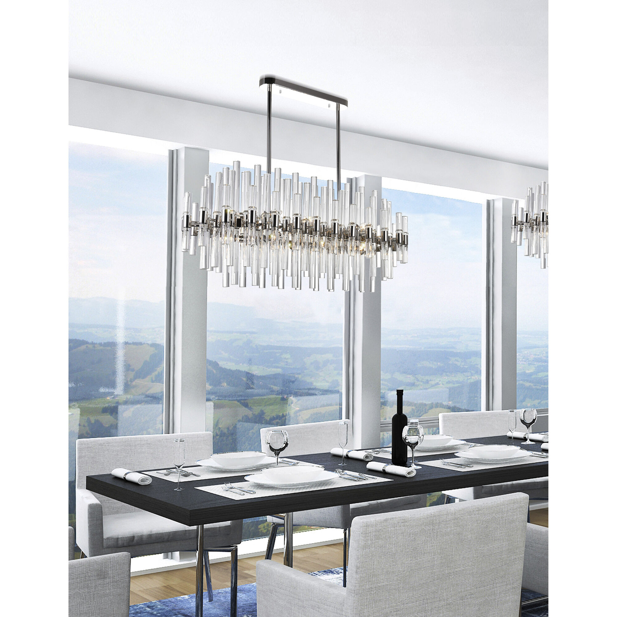 Miroir 16 Light 40 inch Polished Nickel Pool Table Light Ceiling Light