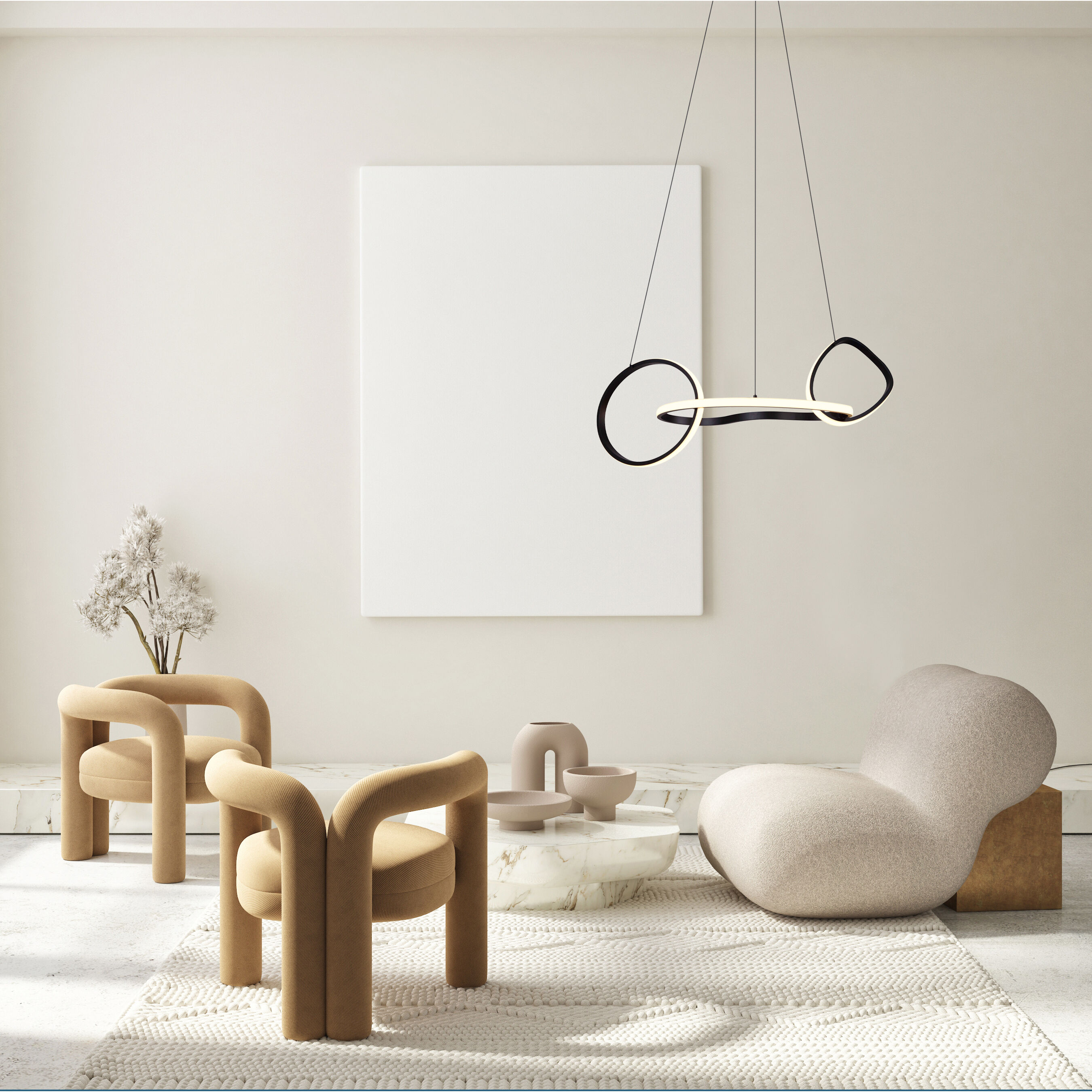 Zuri LED 33 inch Matte Black Chandelier Ceiling Light