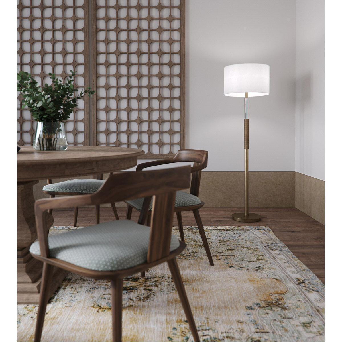 Sage 62 inch 150.00 watt Brass Floor Lamp Portable Light