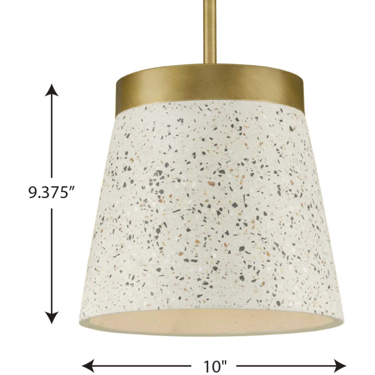Terrazzo 1 Light 10 inch Distressed Brass Pendant Ceiling Light