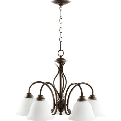 Spencer 5 Light 24 inch Oiled Bronze Nook Chandelier Ceiling Light in Satin Opal