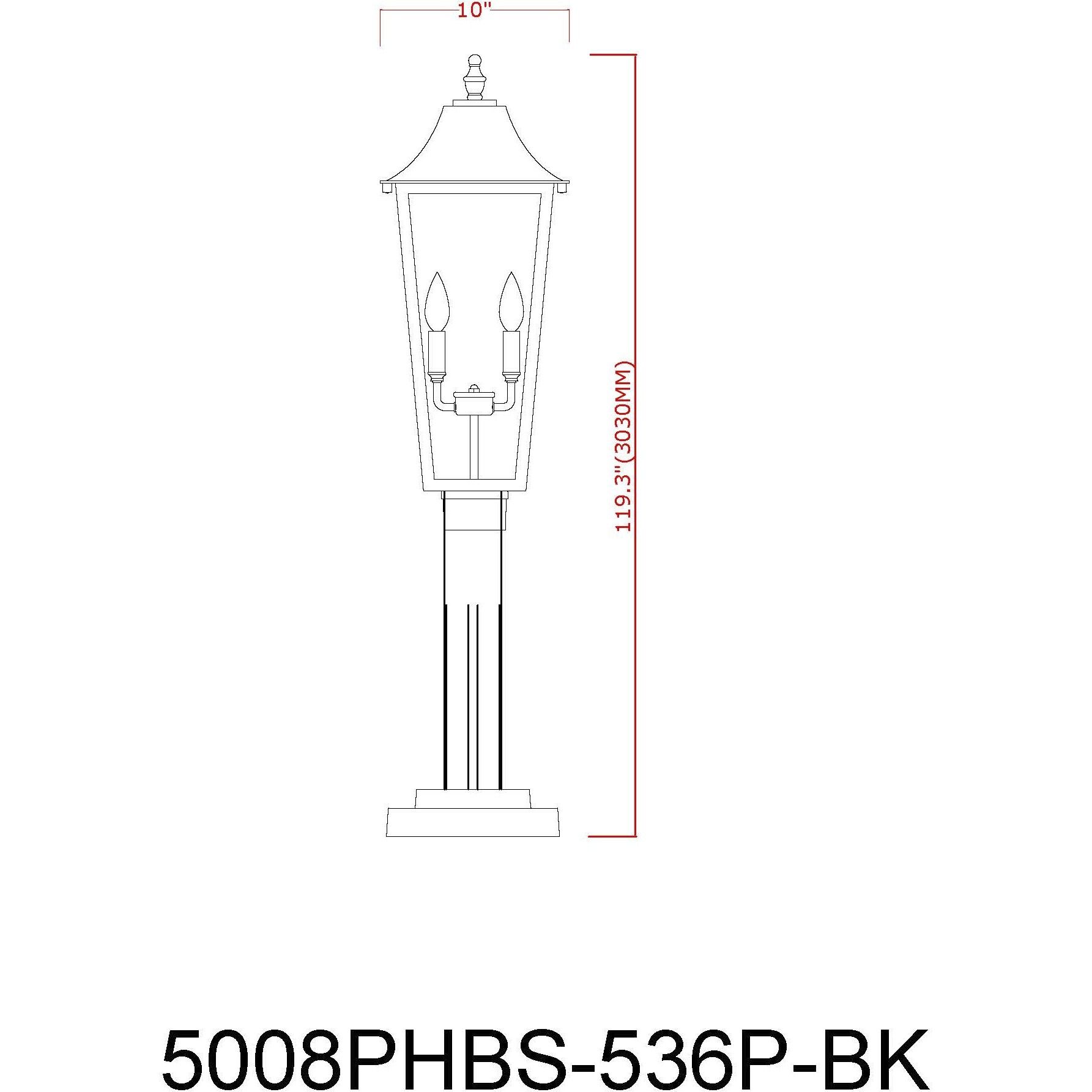 Gannon 3 Light 119.25 inch Black Outdoor Post Mounted Fixture in G9