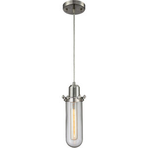 Austere Centri 1 Light 5 inch Brushed Satin Nickel Mini Pendant Ceiling Light in Incandescent, Clear Glass, Austere
