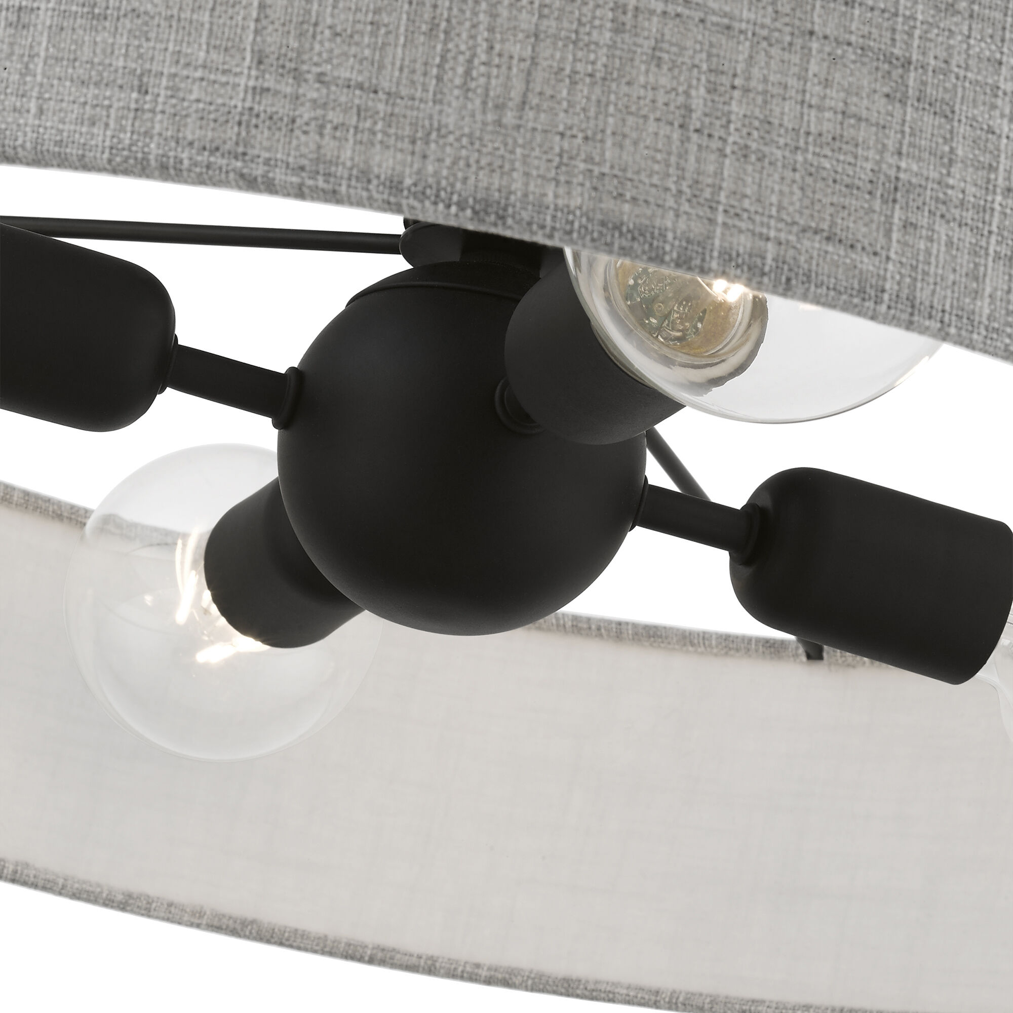 Elmhurst 4 Light 22 inch Black Semi-Flush Ceiling Light, Large