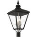 Adams 4 Light 31.5 inch Black with Brushed Nickel Finish Cluster Outdoor Extra Large Post Top Lantern