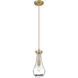 Downtown Urban Owego 1 Light 5.13 inch Brushed Brass Pendant Ceiling Light in Clear