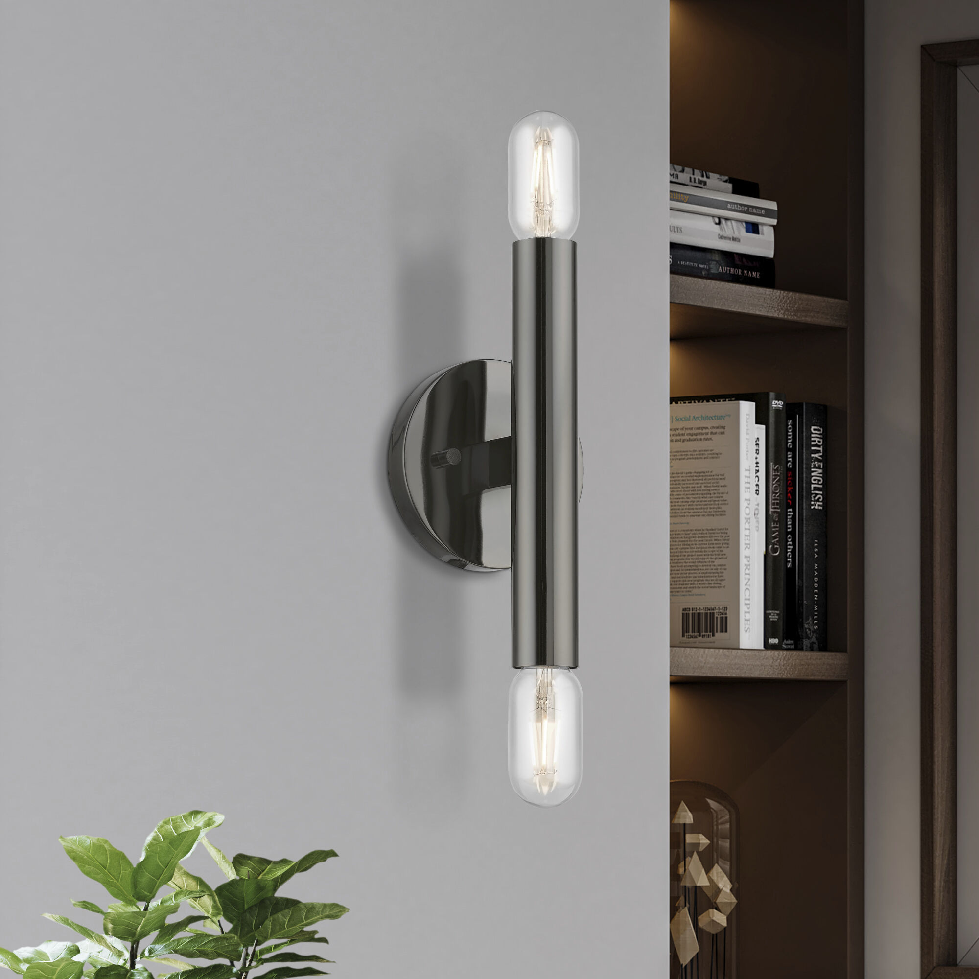 Copenhagen 2 Light 5 inch Black Chrome ADA Sconce Wall Light