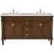 Lexington 60 X 21 X 35 inch Walnut with White Marble Vanity Set
