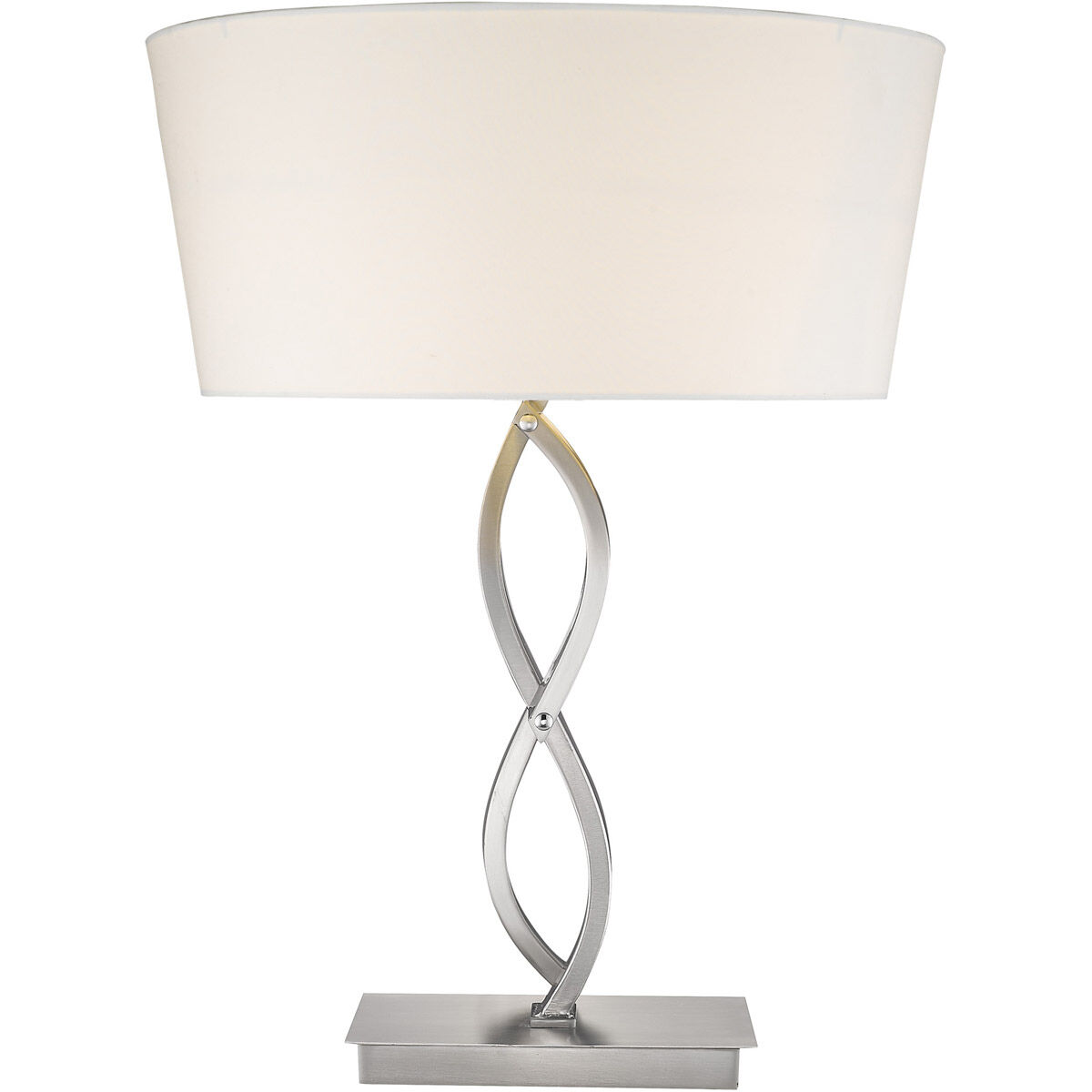 Trend Home 25 inch 100.00 watt Satin Nickel Table Lamp Portable Light
