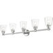 Catania 5 Light 42 inch Polished Chrome Vanity Wall Sconce Wall Light, Large