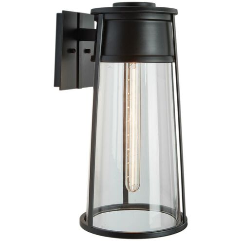 Cone 1 Light 19.75 inch Satin Brass with Clear Outdoor Post Light